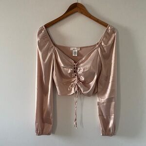 URBAN Romantics Satin Blouse in Soft Pink